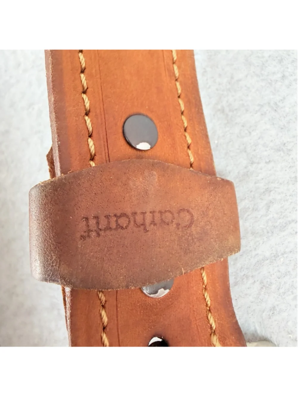 Carhartt Top Grain Leather Brown Mens Size 44 Belt Classic, Workwear, Casual